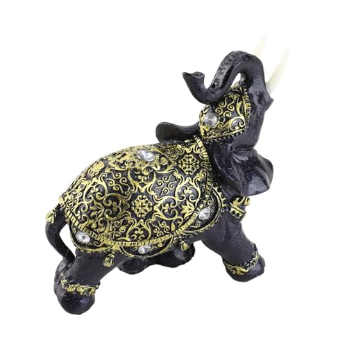 Fafeicy Elefant Figur Harz Lucky Wealth Statue Home Decorative Blau für Hausbüro Hotel (M) von Fafeicy