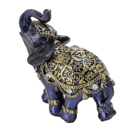 Fafeicy Elefant Figur Harz Lucky Wealth Statue Home Decorative Blau für Hausbüro Hotel (S) von Fafeicy