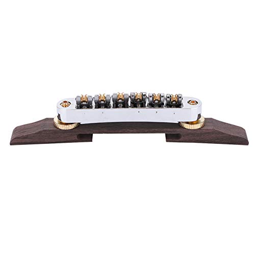 Fafeicy Guitar Bridge, Rosewood Base Archtop Guitar Bridge, Roller Sattles für SG Typ Jazz Gitarre Musical Instrument Accessoire Fafeicy Guitar Bridge, Rosewood Base Archtop Guitar Bridge, Roller Sattles für SG Typ Jazz Gitarre Musical Instrument Accessoire von Fafeicy