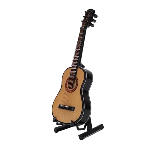 Fafeicy Hölzerne Miniatur -Gitarren -Mini -Musikverzierung mit Stand für Home Decoration Dollhouse Display Accessoires 15 cm von Fafeicy