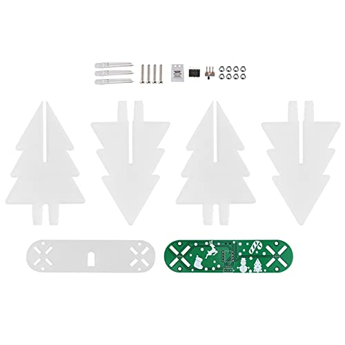 Fafeicy LED Flash Circuit Kit 3D Weihnachtsbaum DIY Elektronisches Projekt mit 7 Farbgradienteneffekten USB -Antrieb für Festliche Heimdesktop -Dekoration (Green) von Fafeicy