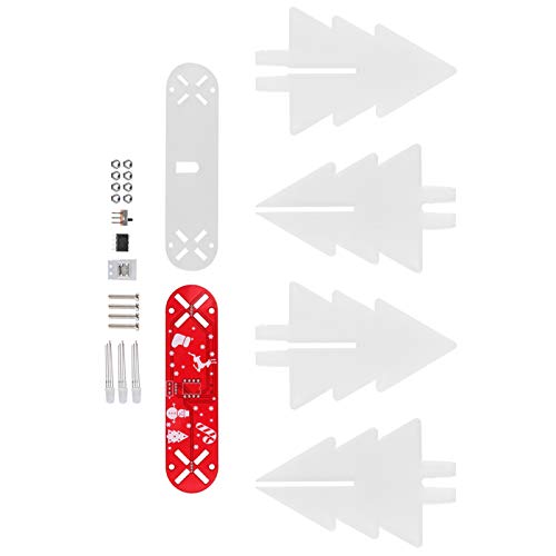 Fafeicy LED Flash Circuit Kit 3D Weihnachtsbaum DIY Elektronisches Projekt mit 7 Farbgradienteneffekten USB -Antrieb für Festliche Heimdesktop -Dekoration (Rot) von Fafeicy
