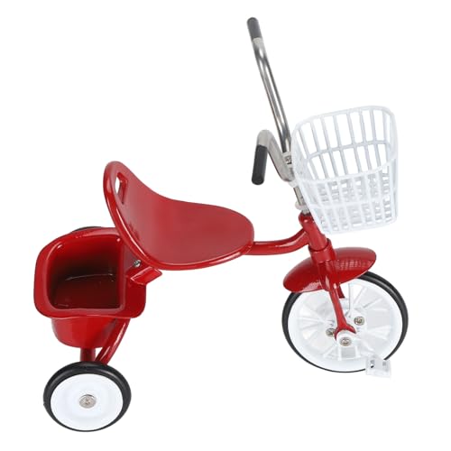 Fafeicy Miniatur -Dreiradstatue DREI -Rad -Fahrradmodell Dekoratives Lebensechter Dreiradspielzeugschmuck für Schreibtischregal (Rot) von Fafeicy