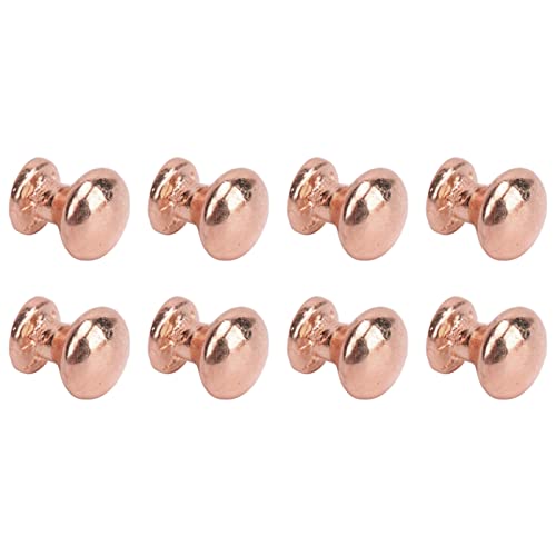 Fafeicy Miniaturrunde Kopfzuggriff Metall Einfacher Stilpuppenhaus -Türgriff Knöpfe 8pcs für Schränke Schubladenstarken Bücherregale (Rotes Kupfer) von Fafeicy