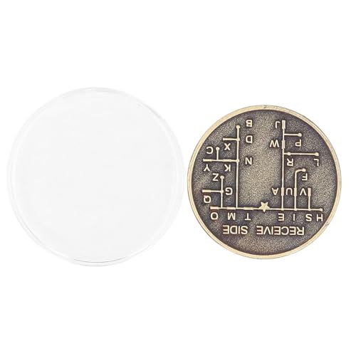 Fafeicy Morsecode-Münze, Morsecode-Training aus Verzinktem Kupfer, 30 X 30 Mm, für Amateurfunk-Anfänger, mit Verschlüsselungssprache, Spardose von Fafeicy