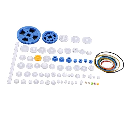 Fafeicy Plastik Motor Zahnräder 80-teiliges Zahnräder Modellbau Kunststoff Spindel Schneckengetriebehülsen Robotermotorspielzeug DIY Teile für Modell Amateur(80 Gear Packages) von Fafeicy