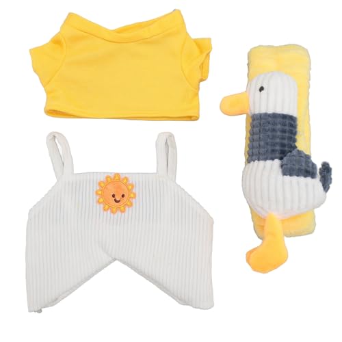 Fafeicy Plüsch-Puppen-Kleidung Entzückendes Enten-Outfit aus Wasch Bares Baumwoll Kleid Zubehör für 30cm Stofftiere Stofftier Kostüm (Hosenträger) von Fafeicy