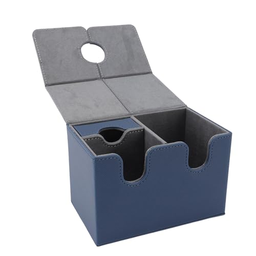 Fafeicy Premium Card Deck Box mit Sicherem Magnetverschluss für Handelskarten CCG -Sammlerkarten, 200 Karten Speicher für Spiele -Nacht Enthusiasten (Dunkelblau) von Fafeicy