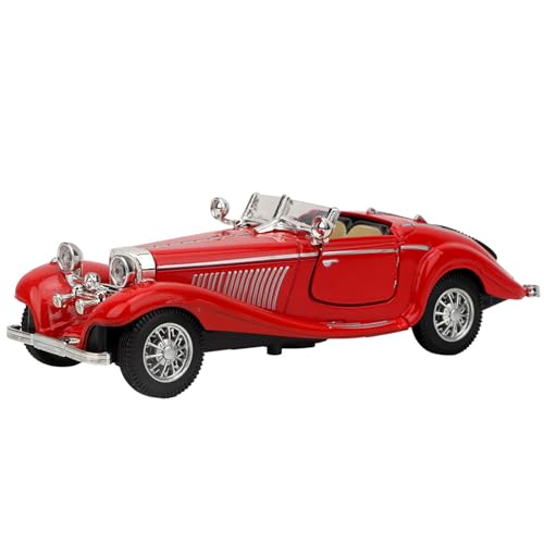 Fafeicy Pull Back Toy Car Auto Legierung Fahrzeug Vintage Kid Simulation Sound Light mit Musikschalter Zum Geburtstag Weihnachten (Rot) von Fafeicy