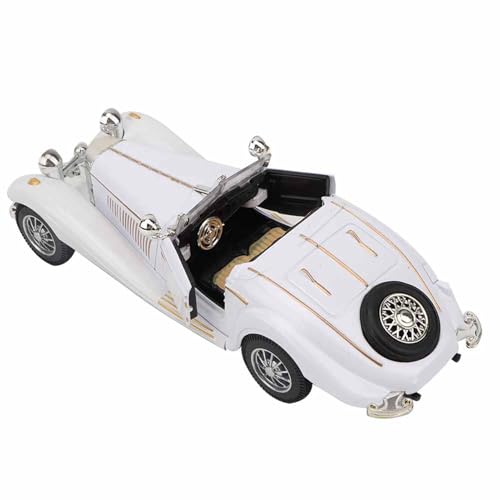 Fafeicy Pull Back Toy Car Auto Legierung Fahrzeug Vintage Kid Simulation Sound Light mit Musikschalter Zum Geburtstag Weihnachten (White) von Fafeicy