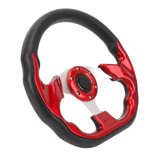 Fafeicy Rennlenkrad, PU Stylish Auto Erscheinung auf Dem Fahrzeug (Rot) von Fafeicy
