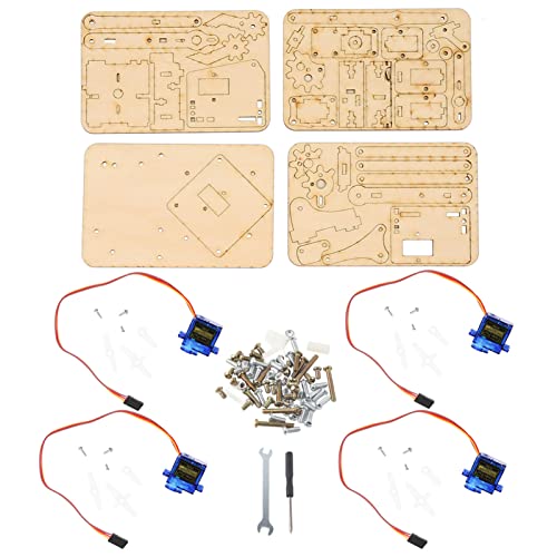 Fafeicy SNAM1500 4 DOF Holz Roboter Mechanischer Arm, SG90 Servoroboter Arm Kit, für Raspberry Pi von Fafeicy