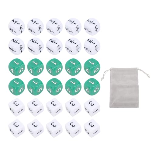 30pcs 6 -Sided Zahlenwürfel Kunststoff Weißer Grün Grün 16mm, Bildungsbruchwürfel, Geeignet für Brettspiele, Würfelspiele, Mathe -Spiele von Fafeims