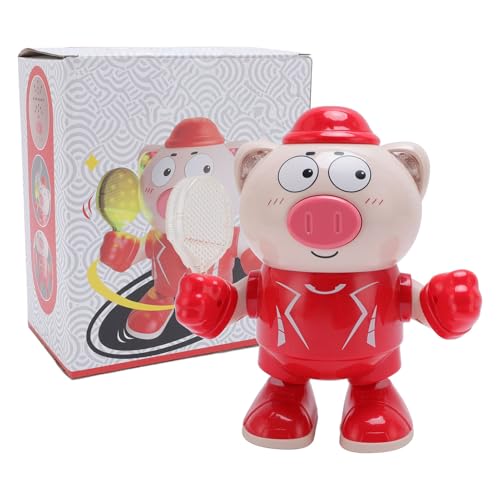 Electric Walking Pig -Spielzeug, Tanzspielzeug mit Lichtern Interaktives Musikalisches Schwein mit Lernfunktionen für (Rot) von Fafeims