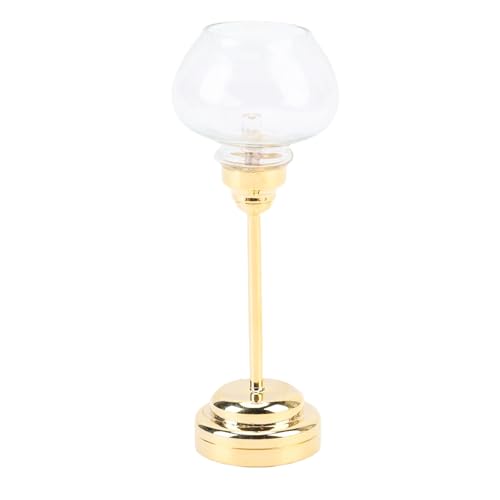 Fafeims 1/12 Dollhouse Deckenleuchte Miniatur -LED -Kronleuchter mit Einschalter für Dollhouse Kitchen Wohnzimmer Bar Dekor Dekor (Gold) von Fafeims