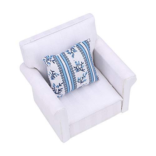 Fafeims 1/12 PUPPENHAUS MINIATURMÖBEL Sofa FUR WOHNZIMER Desktop DEKORIERENPUPPENHAU MÖBEL Zuubehörr (Einzelnes Sofa mit Kissen) von Fafeims