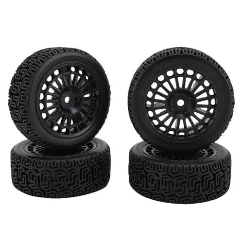 Fafeims 1: 10 RC Rally -Autorreifen, 4pcs 70 Mm Kunststofflabyrinth Muster -Reifenrad für TT01 XV02 RC -Autoersatz (Black) von Fafeims