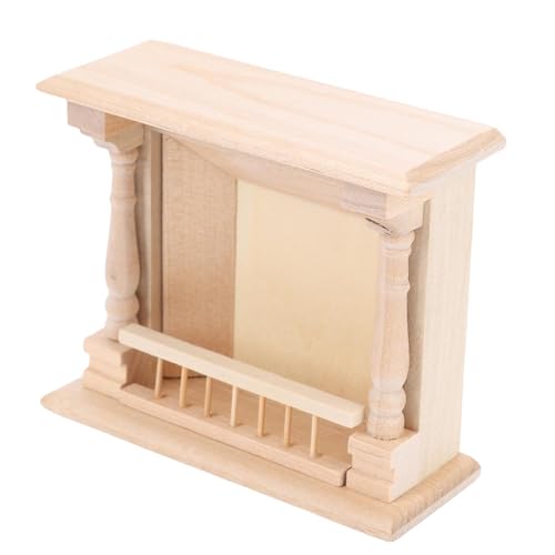 Fafeims 1:12 Dollhouse -Kamin, Unbemalte Birkenholz -Miniatur mit Accessoire DIY Craft Decor für Modellhäuser (4,1x3,5x1.6in) von Fafeims