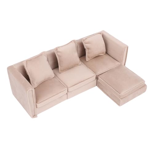Fafeims 1:12 Miniaturpuppenhaus Couch, Polyesterfaser -Sofa mit Kissen für Dollhouse Wohnzimmerdekor und Kreatives Spiel Fafeims 1:12 Miniaturpuppenhaus Couch, Polyesterfaser -Sofa mit Kissen für Dollhouse Wohnzimmerdekor und Kreatives Spiel von Fafeims