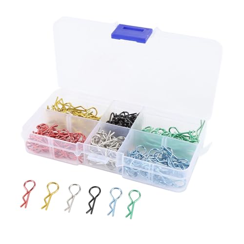 Fafeims 180pcs Universal RC Body Clips Auto Clips Stahl R -Clips RC -Autoteile füR RC -Auto Enthält eine Organisierte Schachtel füR den Einfachen Zugang von Fafeims