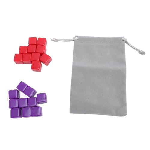 Fafeims 20pcs 16mm Red Purple Dice Set, Impact Proof Plastic DIY -Anpassungswürfel mit Aufbewahrungstasche für Brettspiele von Fafeims