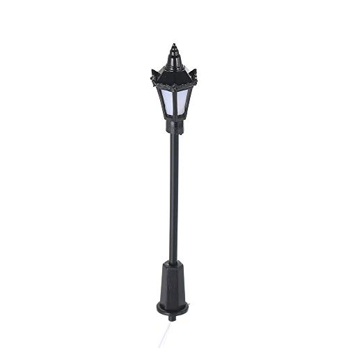 Fafeims 20pcs Model Street Lights Railway Layout Laternenpfosten mit Drähten und Glühbirnen für Gartenspielplatzlandschaften (warmes Weiß und Skala 2) von Fafeims