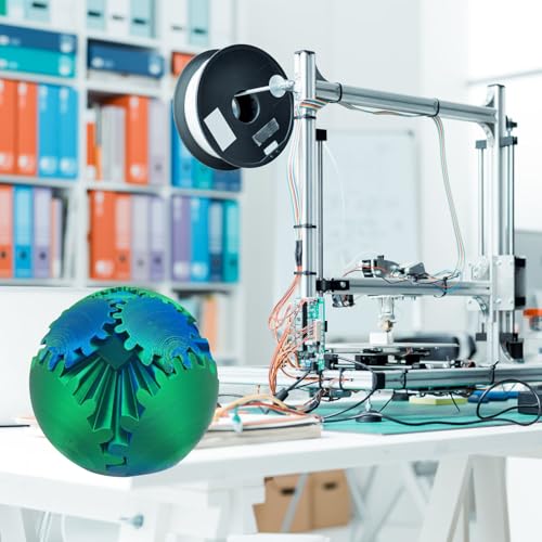 Fafeims 3D -Gedruckter Ausrüstungsball, Glattes Rotierendes Zappelspielzeug mit Ineinandergreifenden Zahnrädern, Spannungsbeschaffungsschreibtisch Spielzeug für Erwachsene und Büroreisen (Blau Grün) von Fafeims