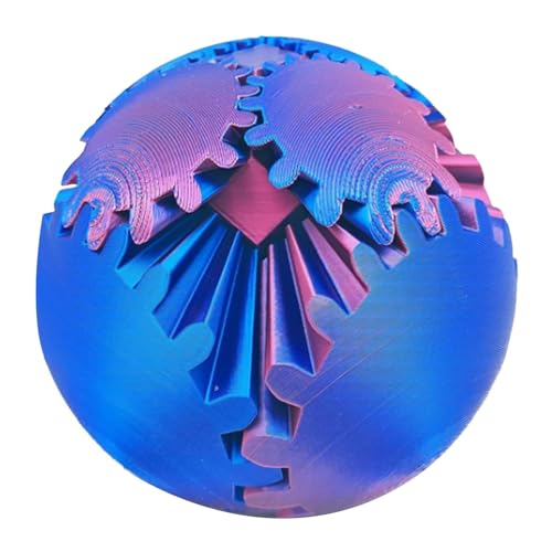 Fafeims 3D -Gedruckter Ausrüstungsball, Glattes Rotierendes Zappelspielzeug mit Ineinandergreifenden Zahnrädern, Spannungsbeschaffungsschreibtisch Spielzeug für Erwachsene und Büroreisen (Blau Rot) von Fafeims
