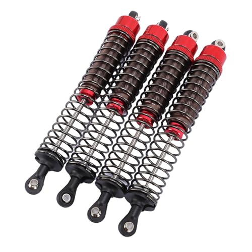 Fafeims 4PCS -Öldruckschockdämpfer, Aluminiumlegierungs -Stoßdämpfer -Kit mit Öldämpfungssystem für 1:10 RC -Auto -LKW -Crawler, 120 Mm （4,72 "） (Rot) von Fafeims
