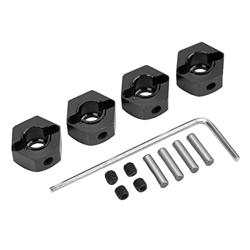 Fafeims Aluminium -Aluminium -Legierungsadapter von 12 Mm für das RC Auto, Set 4 für 1/10 Arrma Senton, Amateure Granit (Black) von Fafeims