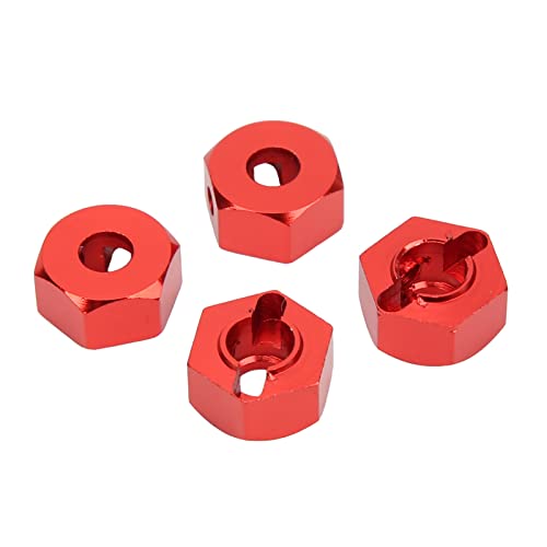 Fafeims Aluminium -Aluminium -Legierungsadapter von 12 Mm für das RC Auto, Set 4 für 1/10 Arrma Senton, Amateure Granit (Rot) von Fafeims