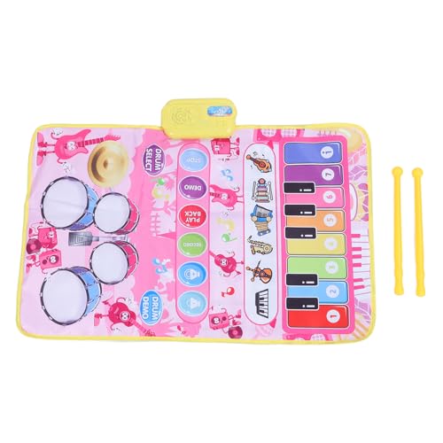 Fafeims Baby Klavier und Matte, Plastik 13 Keys Musical Toy mit 5 Instrumentenklängen für Kleinkinder und Eltern-Kind-Spiel (PINK) von Fafeims