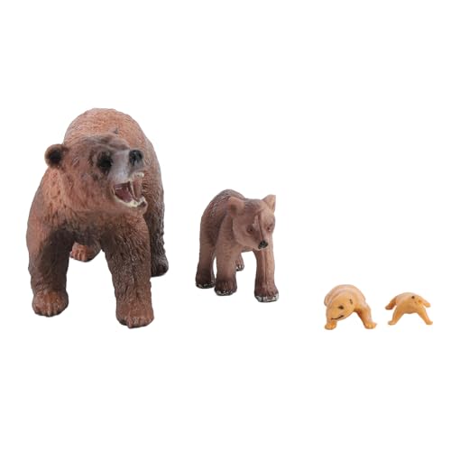 Fafeims Bärenfigur, Braunbären -Wachstumszyklus Statue PVC Tiermodell, Bildungsspielzeug für , Dekoratives Stück für Home Office Party Dekoration von Fafeims