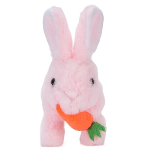 Fafeims Bunny Electronic Toy, Mein Hasenspielzeug, Sprung- und Soundeffekte, Interaktives Plüschspielzeug mit Karottenpropie für (PINK) von Fafeims
