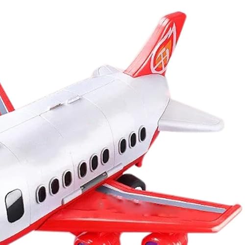 Fafeims Buntes Flugzeugmodellspielzeug für von Kindern mit Schieberschiff, Knopffunktionen und Musik Zum Vergnügen und der Pädagogischen Spielzeit für und Kleinkinder (Feuerthema) von Fafeims