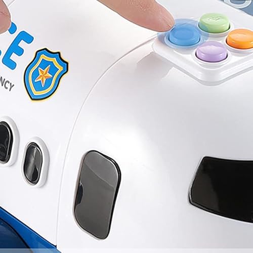Fafeims Buntes Flugzeugmodellspielzeug für von Kindern mit Schieberschiff, Knopffunktionen und Musik Zum Vergnügen und der Pädagogischen Spielzeit für und Kleinkinder (Polizeithema) von Fafeims