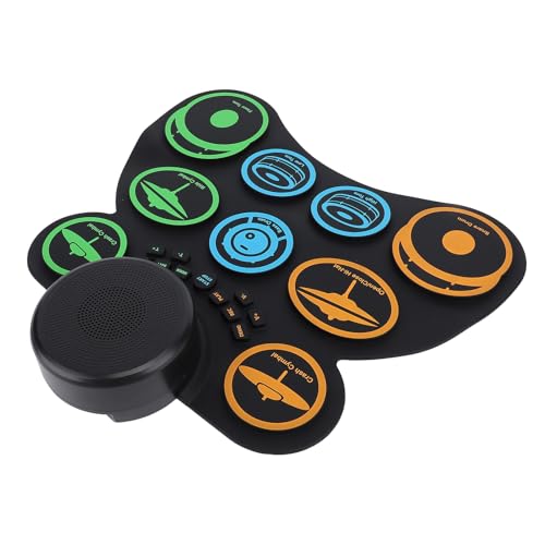 Fafeims Electronic Kit Roll Up Übung Drums Tragbares Faltbares Wiederaufladbar mit Integriertem Lautsprecher 1000 -mAh -Akku für Musikerstellung und DTX Übung von Fafeims