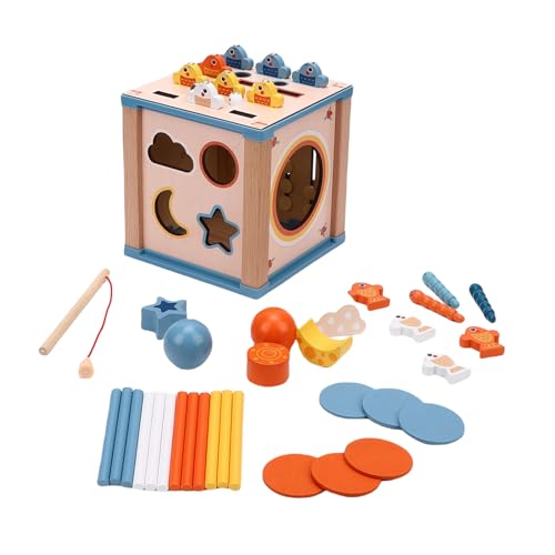 Fafeims Form Sorter -Spielzeug, Holzsorter -Spielzeug, Bildungsspielzeug Im Bildungsschule mit 12 Formen und Fischereispiel für Kleinkinder 3+ Jahre (12,2 X 8,7 Zoll) von Fafeims