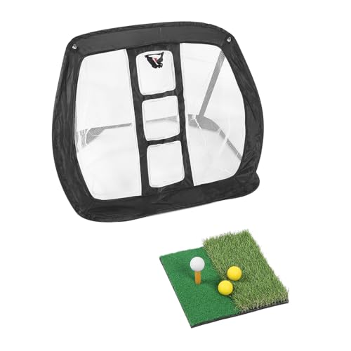 Fafeims Golf Übungsnetz -Ziel mit Matten- und Bällen Golftrainingssystem Kit Innen Im Außenbereich für Schwung Chipping mit Tragbar von Fafeims