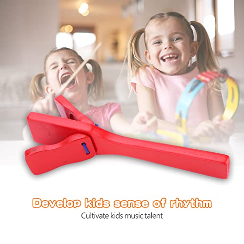 Fafeims Holzkinder Musical Castanet Toy für Kinder, Langgang Percussion Music Room, Qualität Holzmaterial von Fafeims