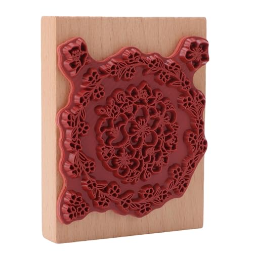 Fafeims Holzstempel, Elegantes Design Vielseitiger Gebrauch, Premium -Qualität, Einfach zu Bedienende, Tragbare und Leichte, mit Pflanzenblumenblumenmustern Design Dekorationsstempel für Handwerks von Fafeims