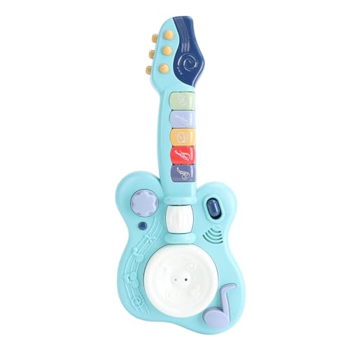 Fafeims Kinderspielzeuggitarre, Elektrisches Musikinstrument mit Licht und Sound -Bauchmuskeln für Kleinkinder ab 3 Jahren Frühes Lernen (Blue) von Fafeims