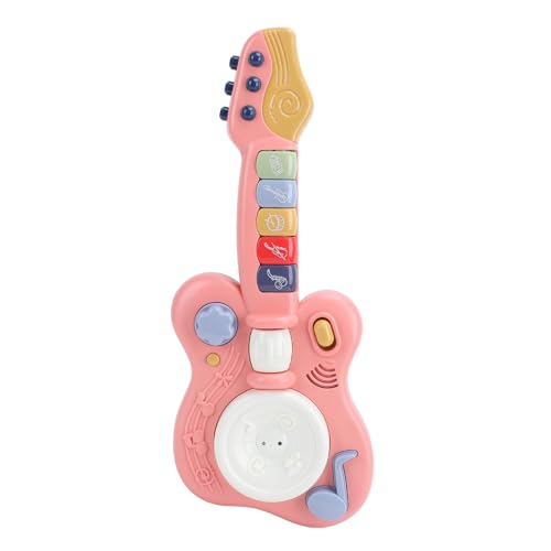 Fafeims Kinderspielzeuggitarre, Elektrisches Musikinstrument mit Licht und Sound -Bauchmuskeln für Kleinkinder ab 3 Jahren Frühes Lernen (PINK) von Fafeims