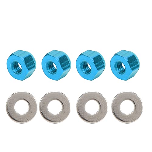 Fafeims Langlebiger Aluminiumrad -Hex -Lock Nuss Kit für 1/14 144001 RC Auto Anti Slip Radmutter Set für RC Enthusiasten (Blau A949-49R) von Fafeims