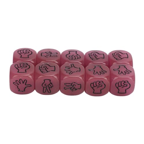 Fafeims Langlebiger Finger Raten Würfel Set, 10pcs Luminous Rock Paper Scissors Plastikwürfel für Mathematikspiel, Leicht zu Lesen, Fingerratenwürfel Würfel (Purple) von Fafeims