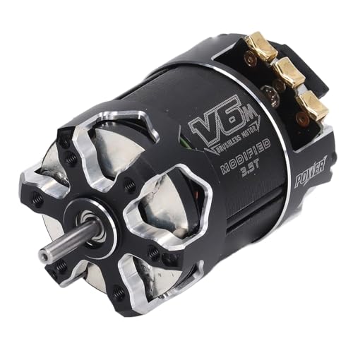 Fafeims Leistungsstarkes RC -Motorpaar ohne Besen 540 V6m Filz in Schwarz und Silber, Hochgeschwindigkeitsmotor 1/10 RC, Aluminium/Kupfer/Stahllegierung (3.5T) von Fafeims