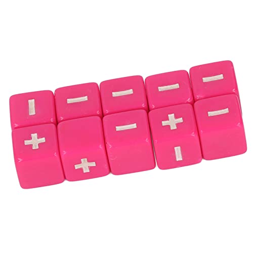 Fafeims Mathematikbetrieb Graviertes Würfel für die Entwicklung von Intelligenz bei Säuglingsunterricht - 20pcs Plus Minus Würfel für Mathematiklernen (PINK) von Fafeims
