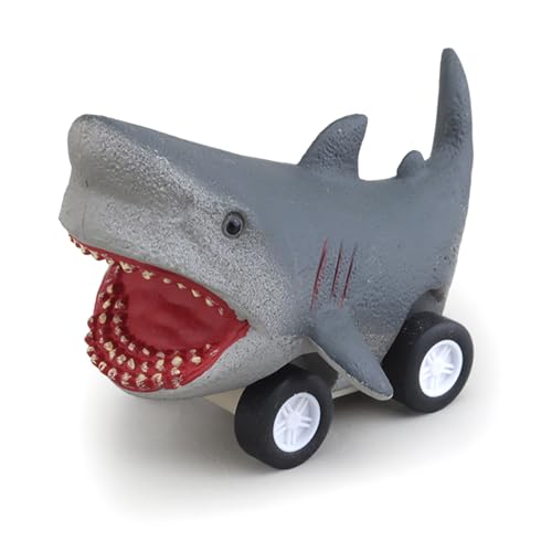 Fafeims Meerestier-Spielzeugauto, Fahrzeug mit Rückzieh-Reibung, Unterwasser-Meerestier-Modell für Kinder Zum Baden und Spielen Am Strand (großer weißer Hai) von Fafeims