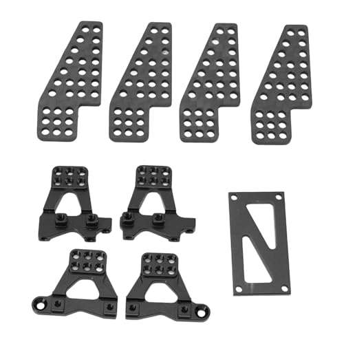 Fafeims Metallschockdämpfer-Klammer, Exquisites Design, Upgrade-Aluminium-Federungs-Halterung für 1/18 RC-Crawler, Schutzkörperinstallation, Einfach Installieren für (Black) von Fafeims