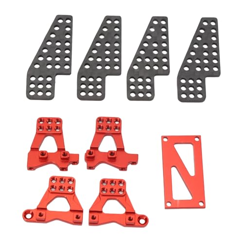 Fafeims Metallschockdämpfer-Klammer, Exquisites Design, Upgrade-Aluminium-Federungs-Halterung für 1/18 RC-Crawler, Schutzkörperinstallation, Einfach Installieren für (Rot) von Fafeims